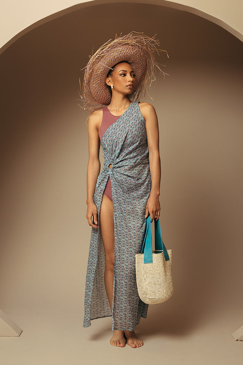 Mini sac en paille tissée 