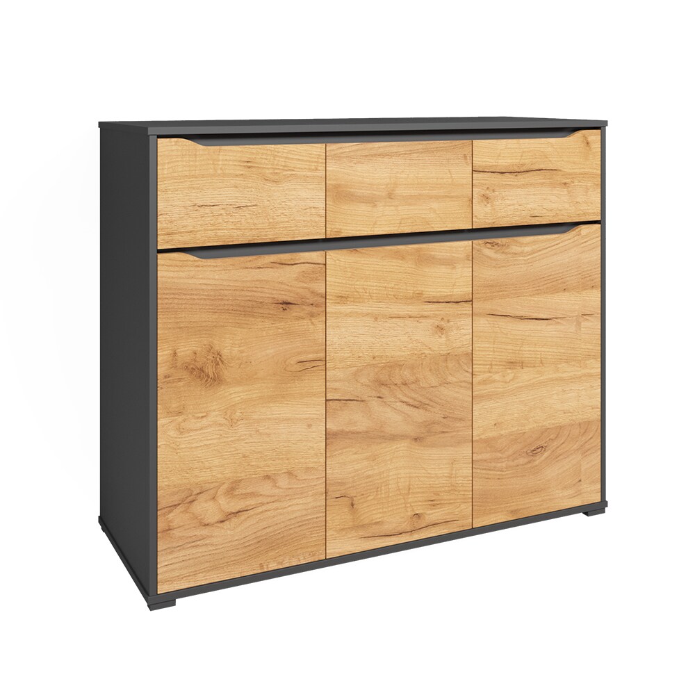 Vicco Kommode Ruben 120 x 102 cm Anthrazit Eiche Sideboard
