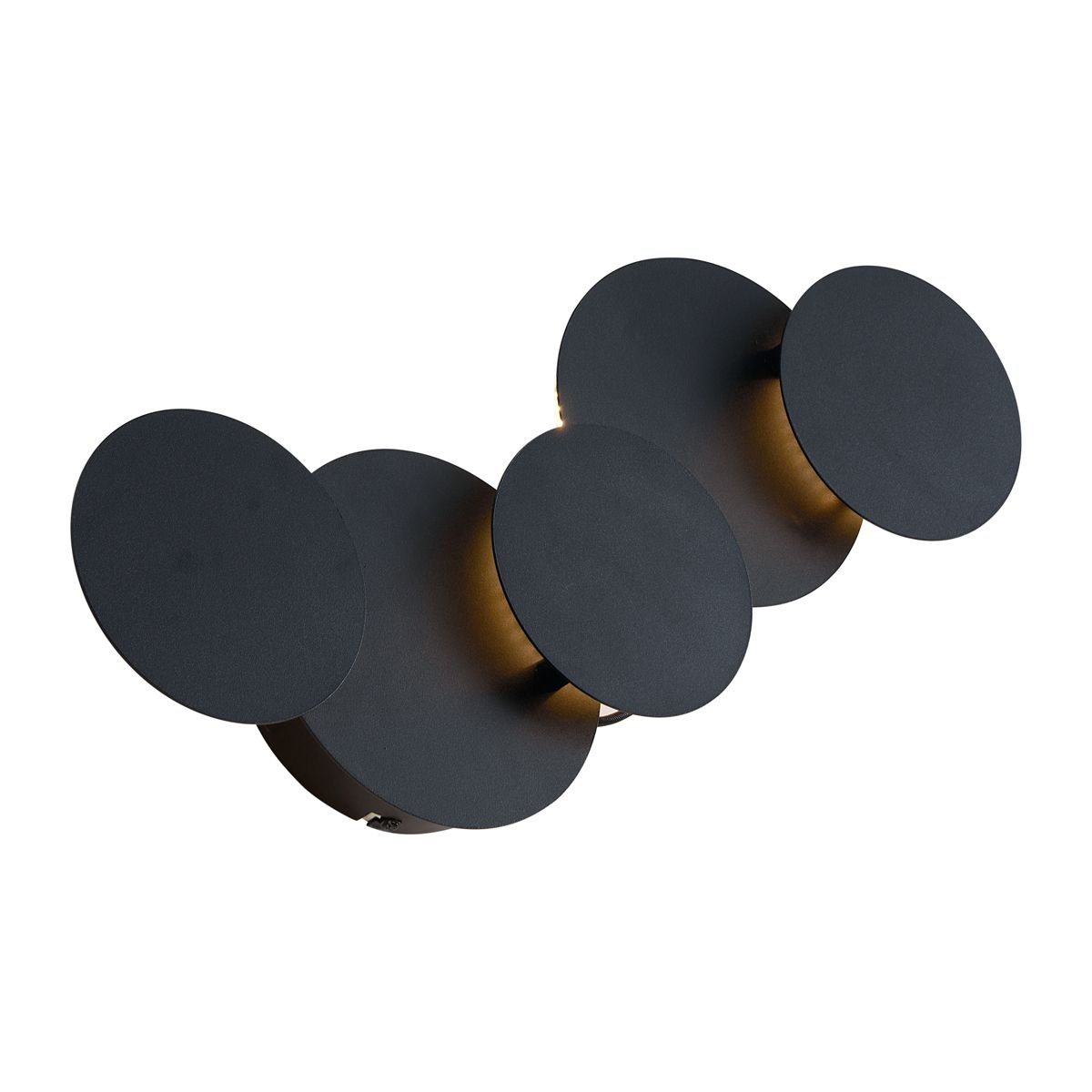 Moderne wandlamp zwart incl. LED 3-staps dimbaar 5-lichts - Sunrise