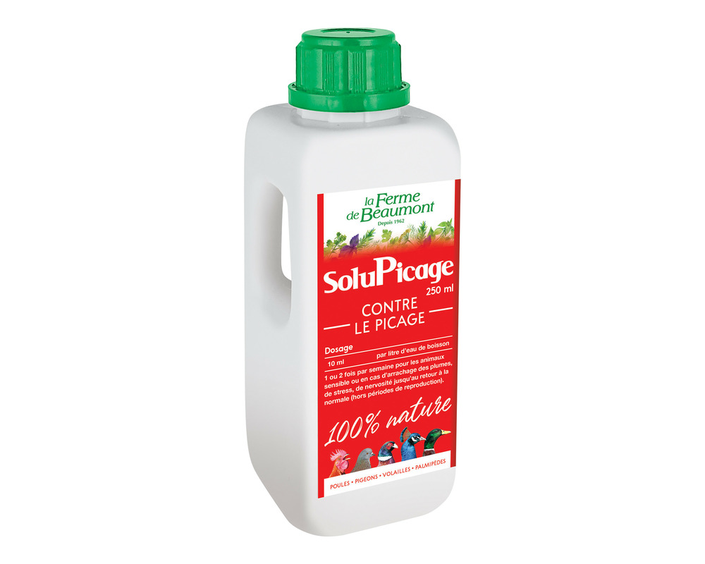 Solupicage 250 ml • solution anti-picage pour poules • soin naturel apaisant et anti-stress qui calme les animaux