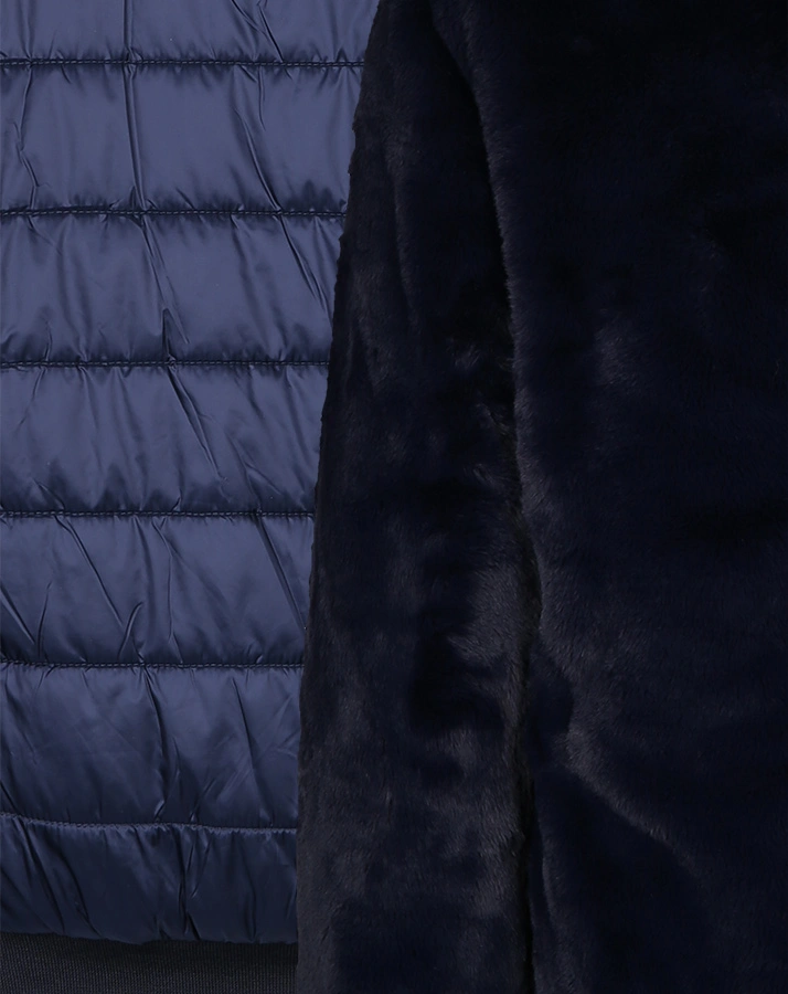 Plüsch-Steppjacke GIUBBOTTO CAPPUCCIO zum Wenden in navy