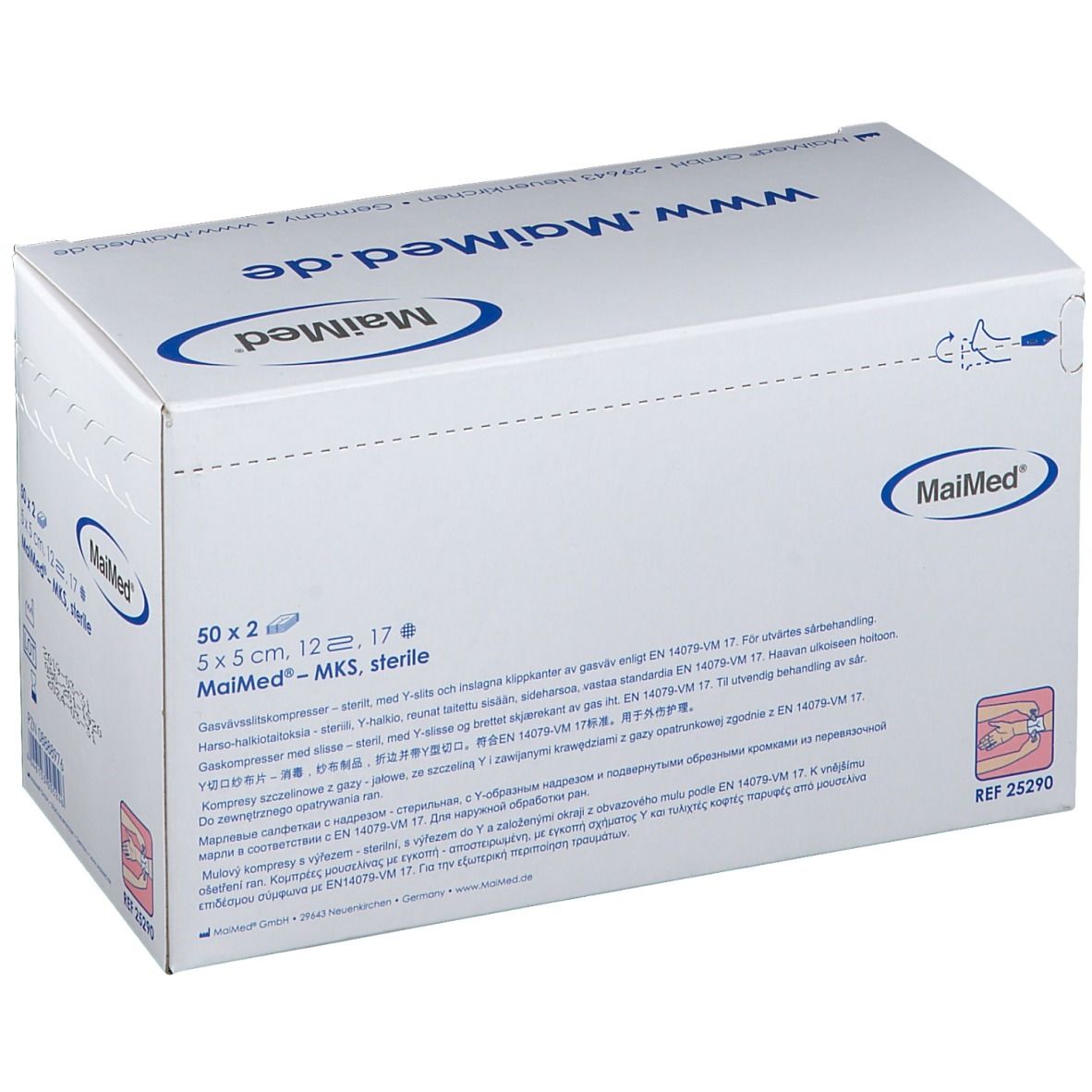 MaiMed® Vlies-Schlitzkompressen 5 x 5 cm 12 fach steril