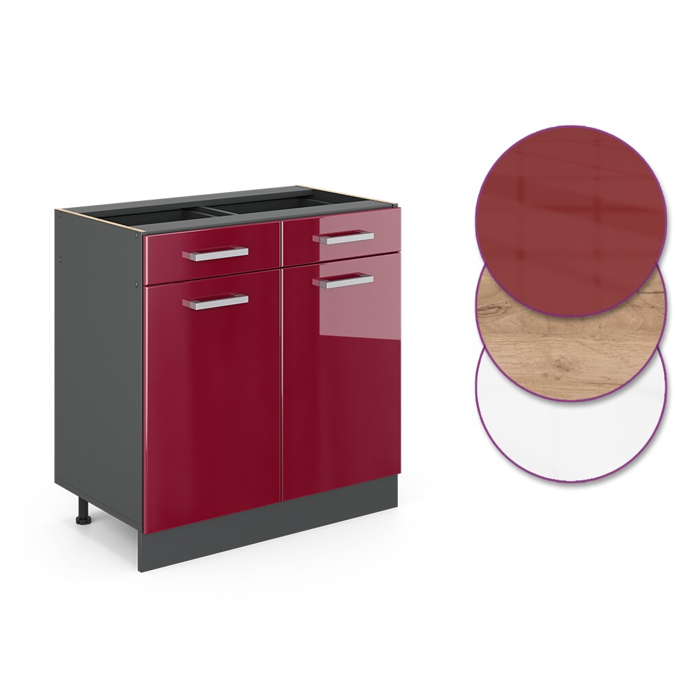 VICCO Küchenschrank Unterschrank Schubunterschrank 80 cmR-Line Anthrazit