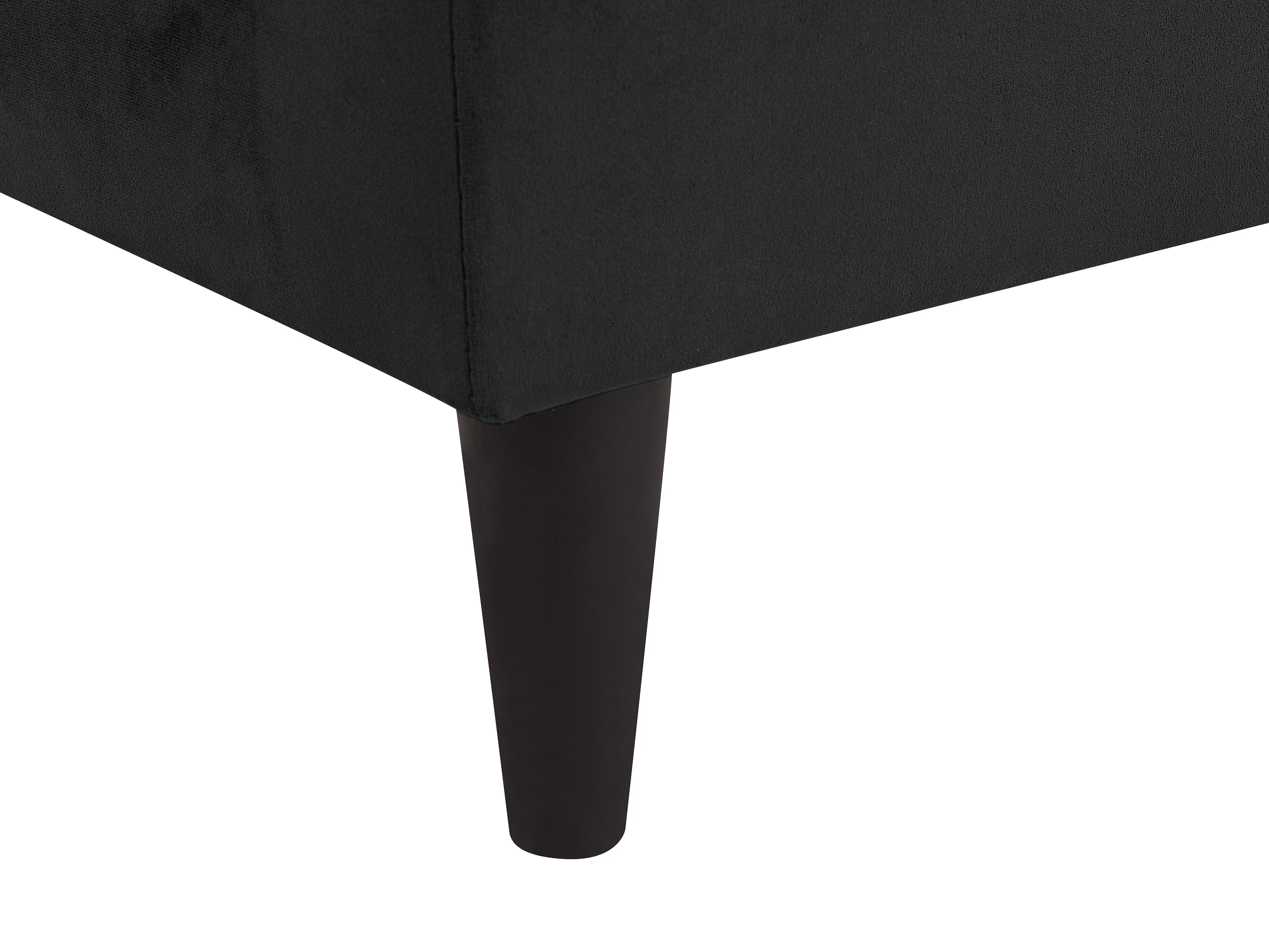 Rechtszijdige chaise longue LUIRO Fluweel Zwart met opbergruimte