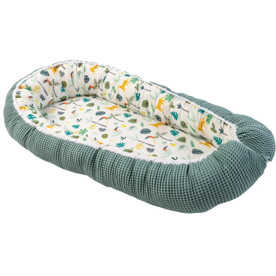Ullenboom Kuschelnest Waffelpique Salbeigrün Regenwald 55 x 95 cm