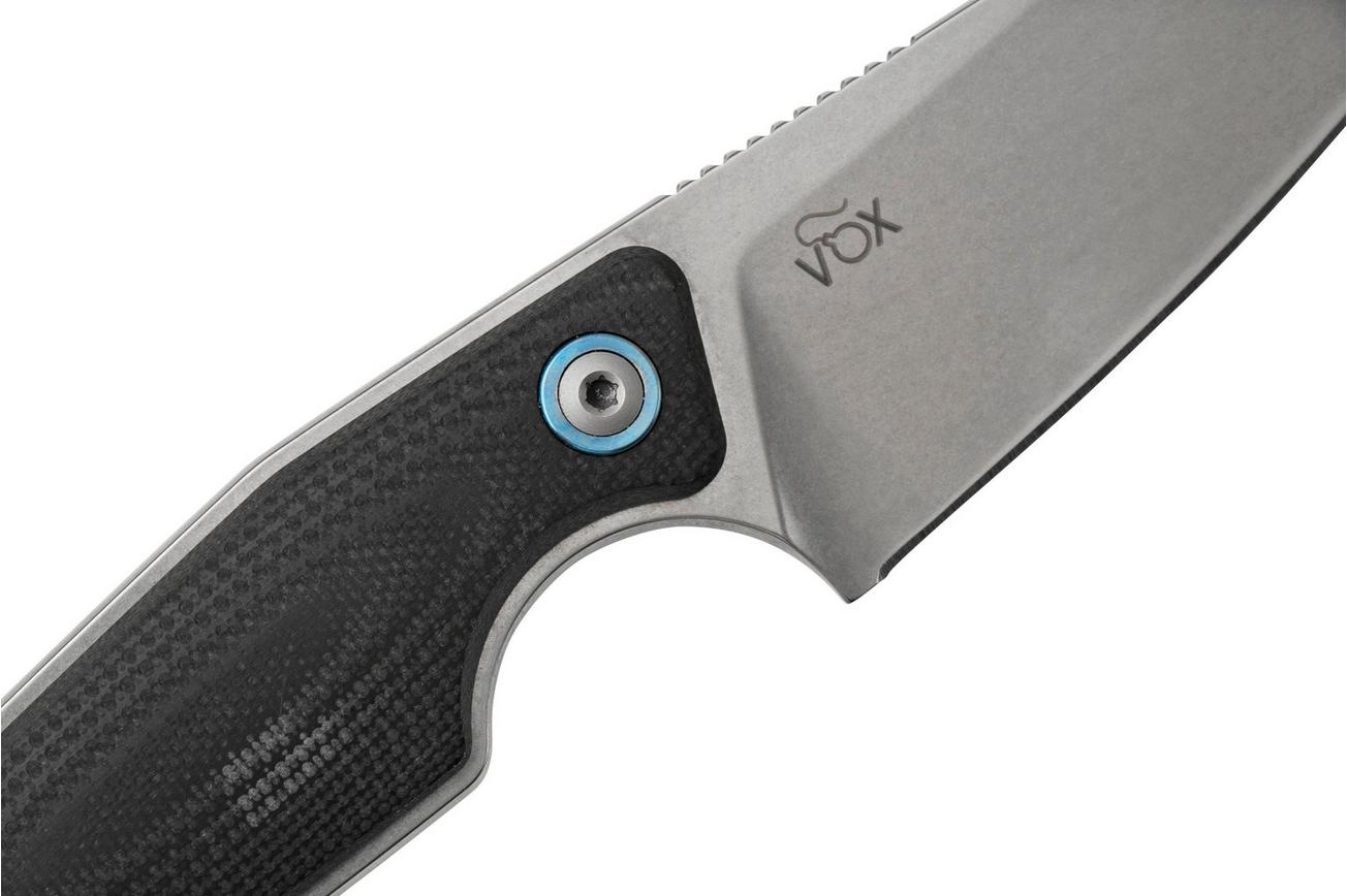 MKM Makro 2 Sheepfoot, Stonewashed, Black G10 vaststaand mes, Jesper Voxnaes design