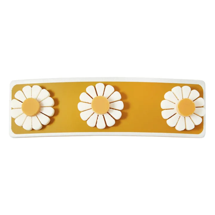 Grech & Co Barrette fleurs | Jaune moutarde