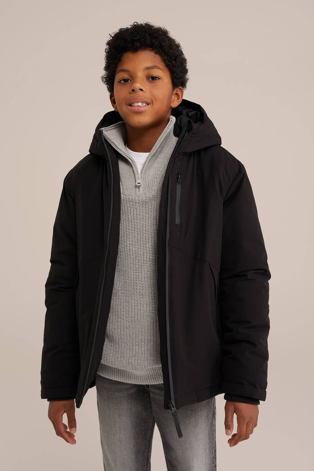 WE Fashion winterjas zwart