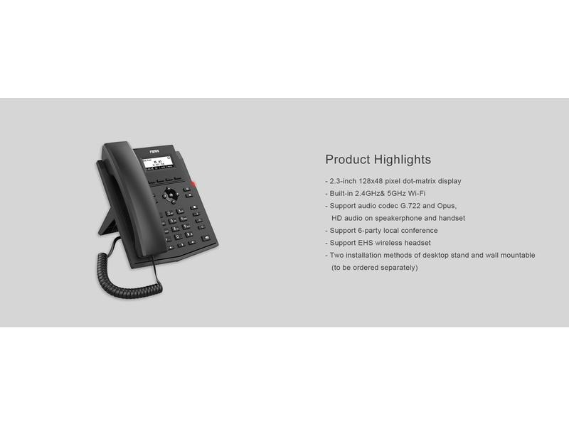 Fanvil Tischtelefon X301W Schwarz X301W Wi-Fi IP-Telefon der Einstiegsklasse