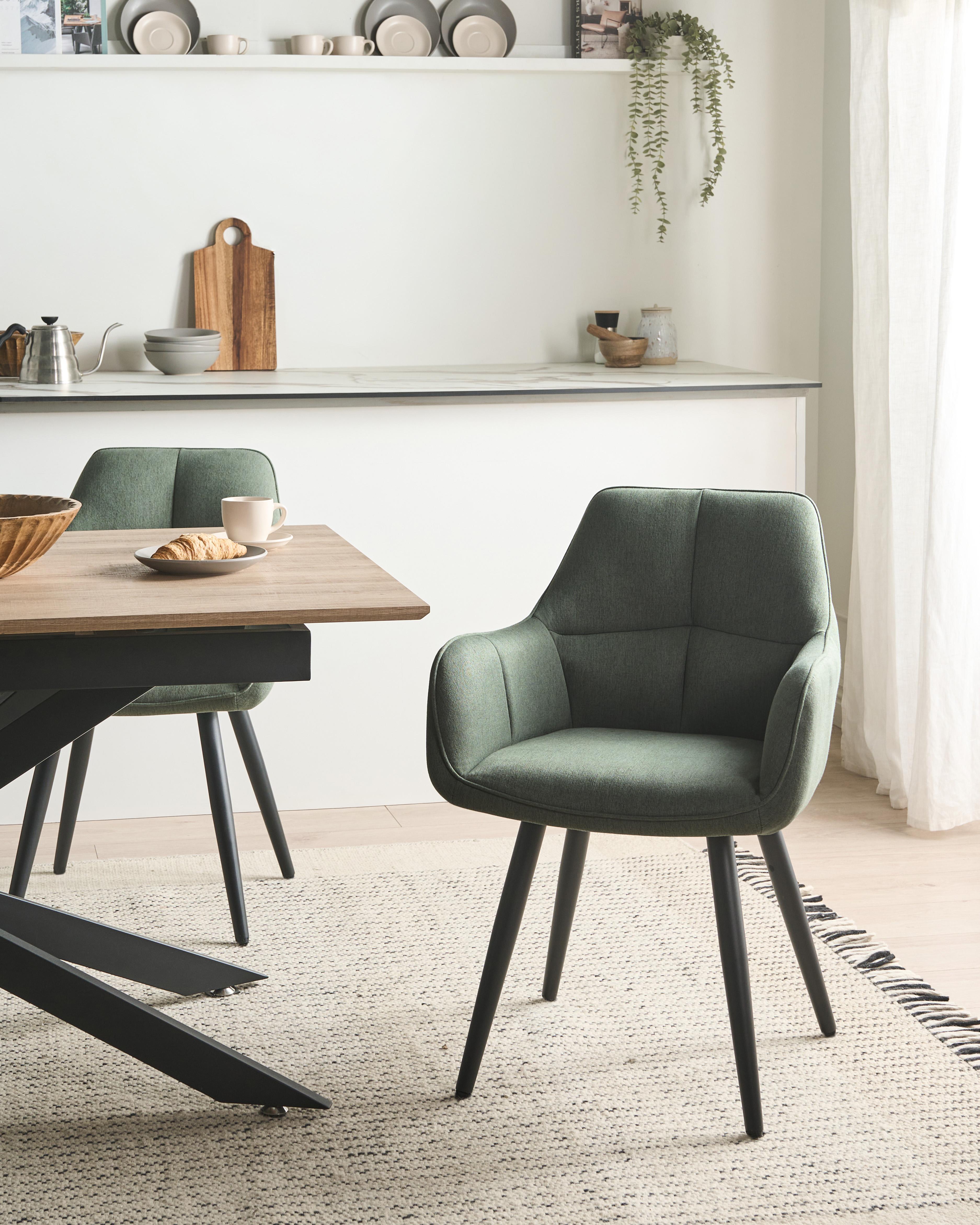 Set van 2 eetkamerstoelen TIRANO Kunstlinnen Groen