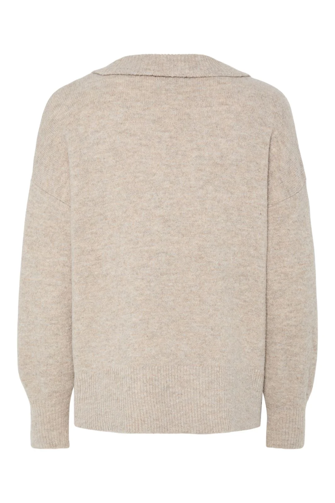 Pieces Pcmalou Ls Polo Knit 4793870 taupe gray melange