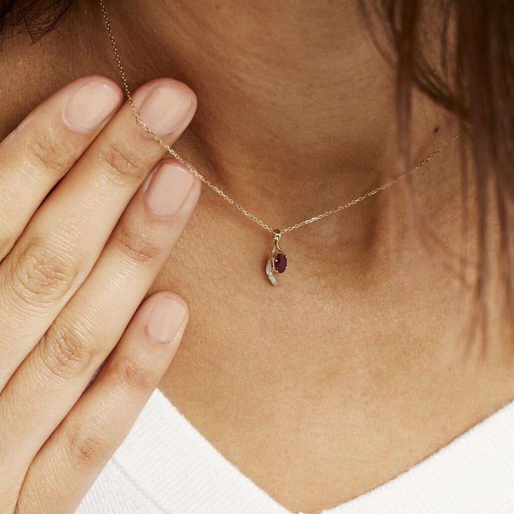 Collier Emotion Or Jaune Rubis Diamant