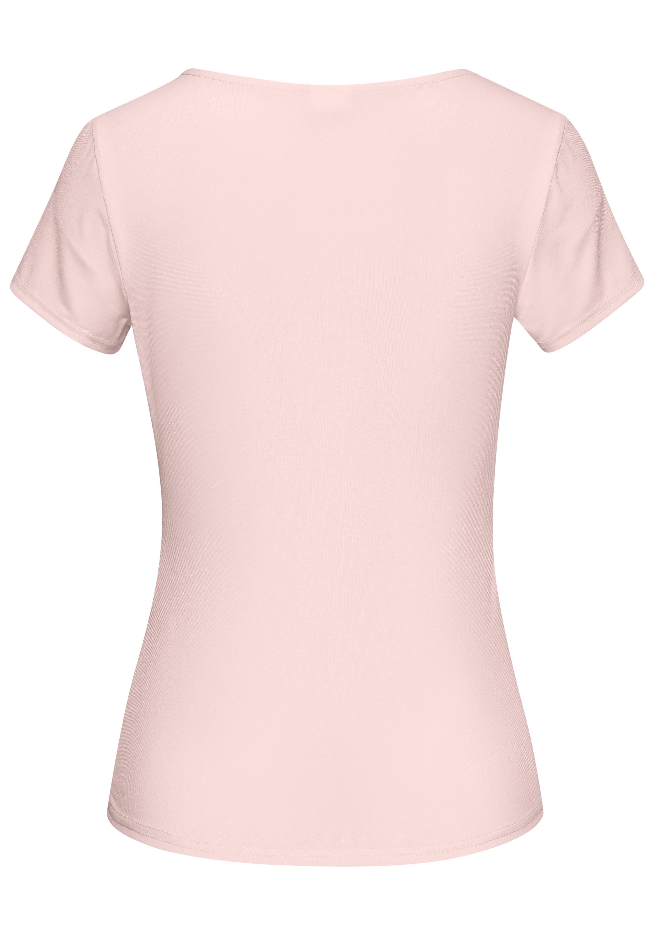 LASCANA T-Shirt , aus bügelfreiem Material, elegantes Kurzarmshirt, doppellagig