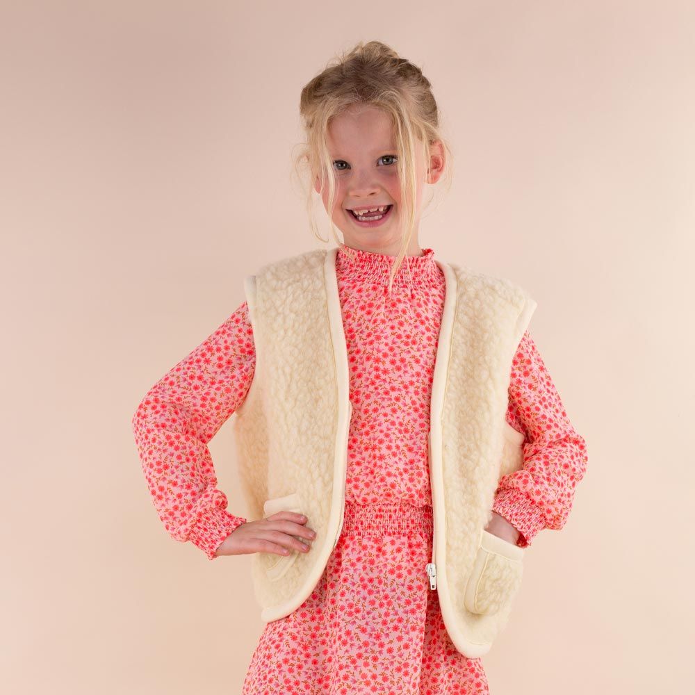 Moonrise kids wollen bodywarmer Atria beige met rits