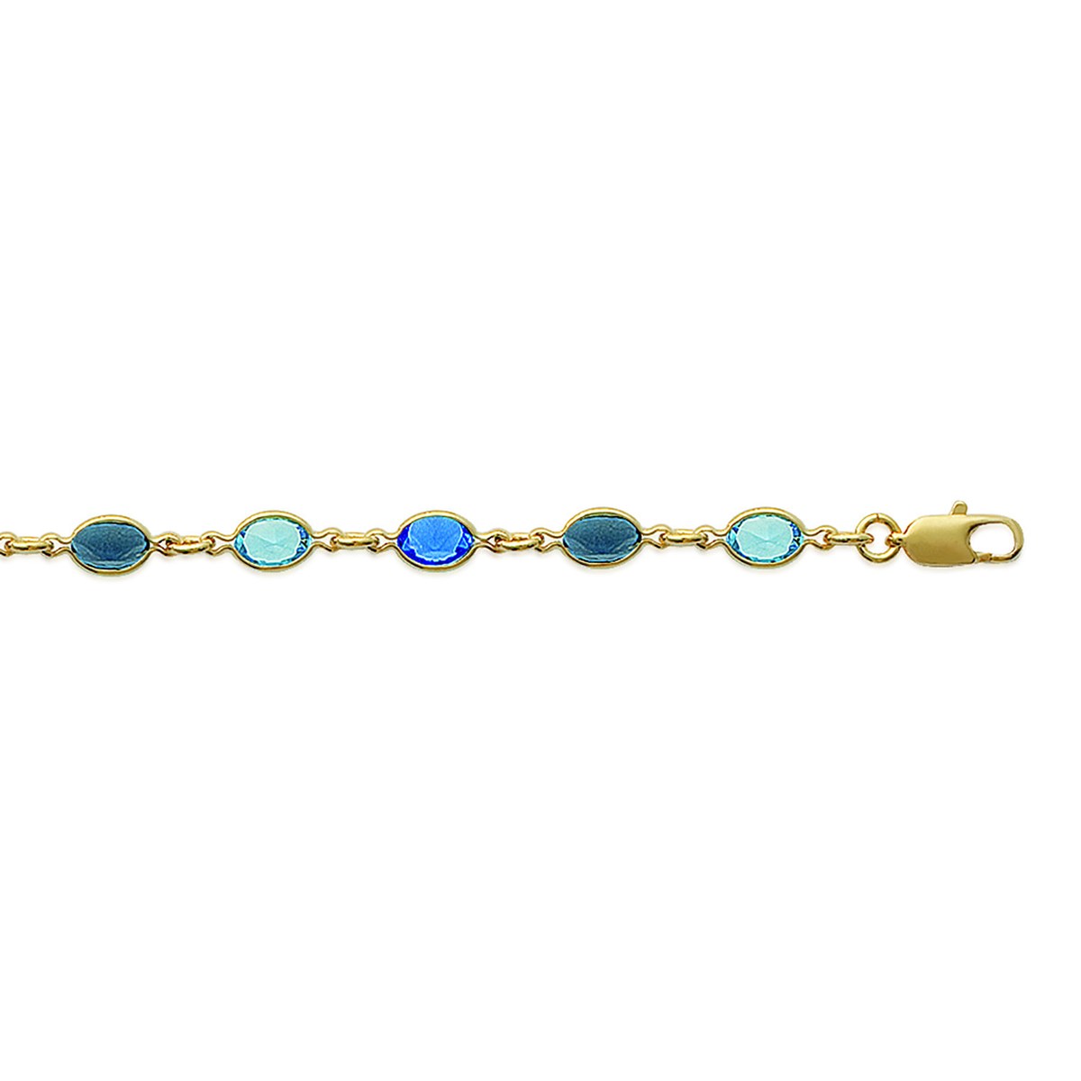 Bracelet Brillaxis plaqué or cristaux multicolores