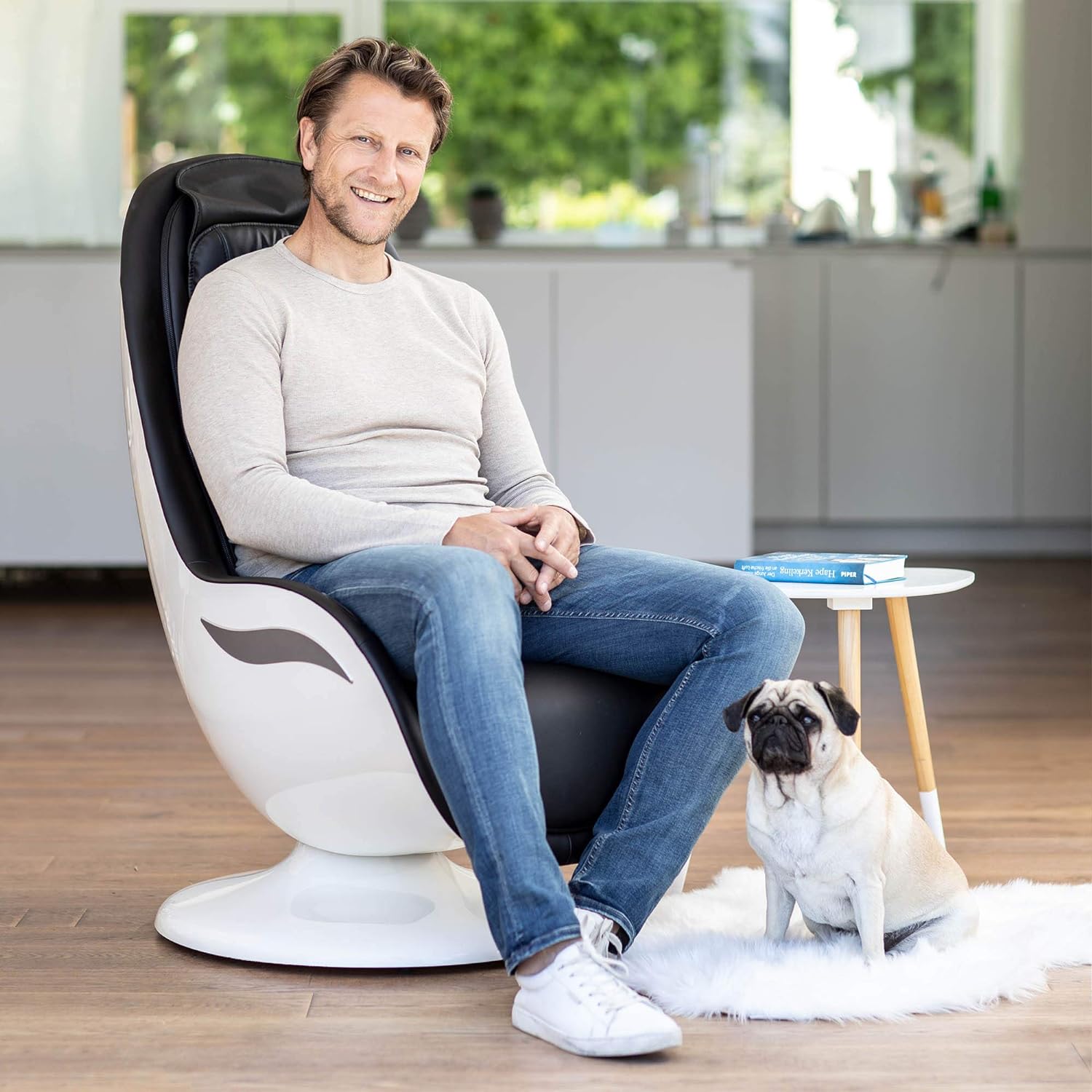 medisana RS 650 Lounge Chair, sill&oacute;n de masaje con 6 tipos de masaje diferentes y masaje cervical, masaje sueco con 3 niveles de intensidad y conexi&oacute;n de carga USB