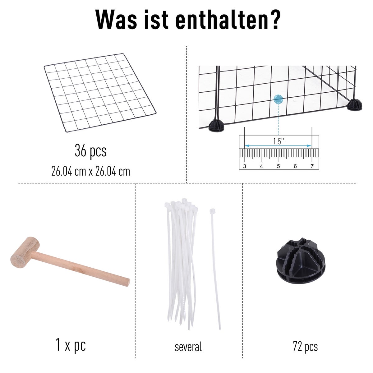 PawHut gaasomheining, buitenren, 146 x 73 x 73 cm, metaal, zwart