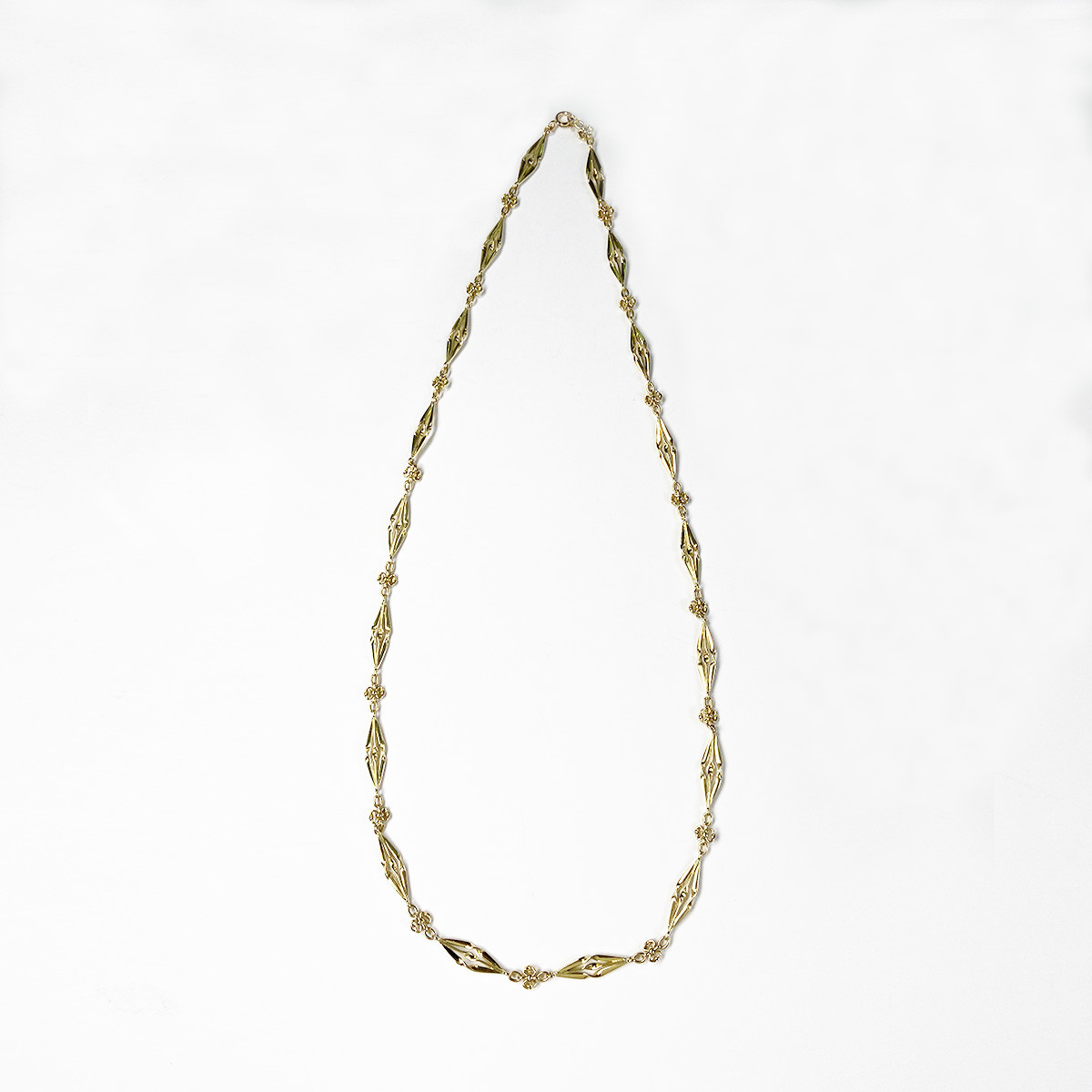 Collier d'occasion or jaune 750 maille fantaisie 63 cm