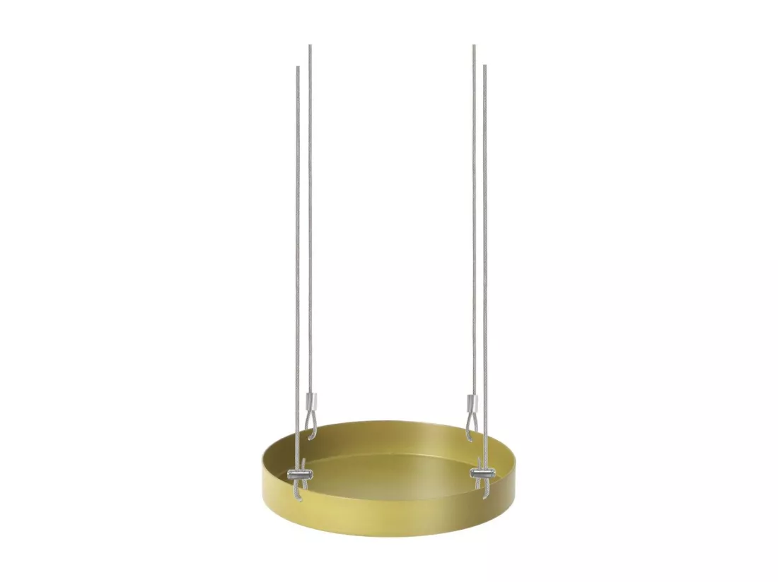 Support à plantes rond à suspendre doré Diamètre de 14 cm