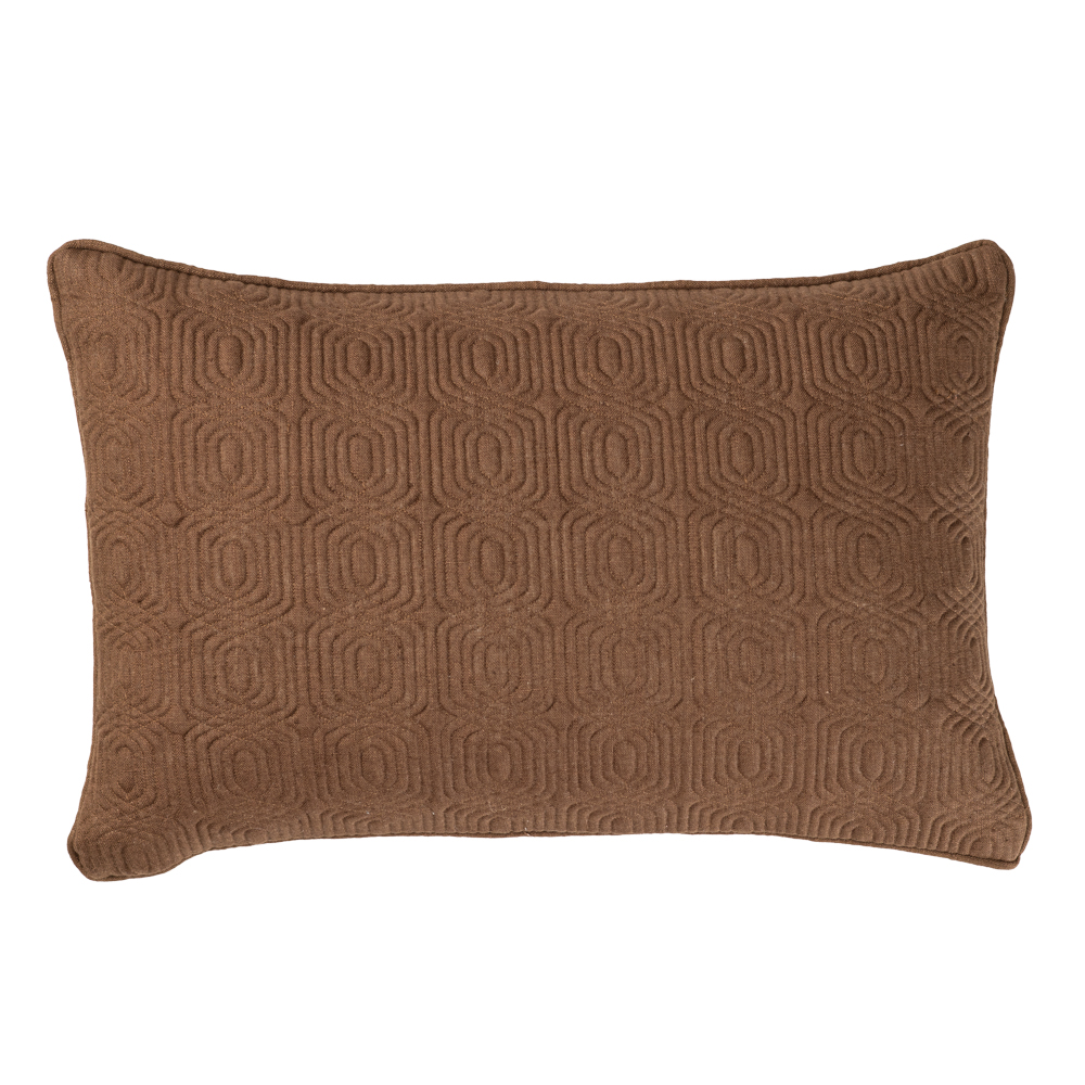 Sierkussen Geo Deco linnen mocca macha 35x55 cm