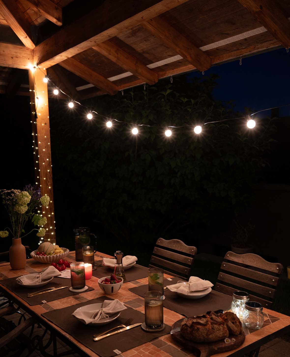 (7m) Deko Lichterkette Retro Glühbirnen Outdoor Beleuchtung IP65 (220V) - Warmweiss