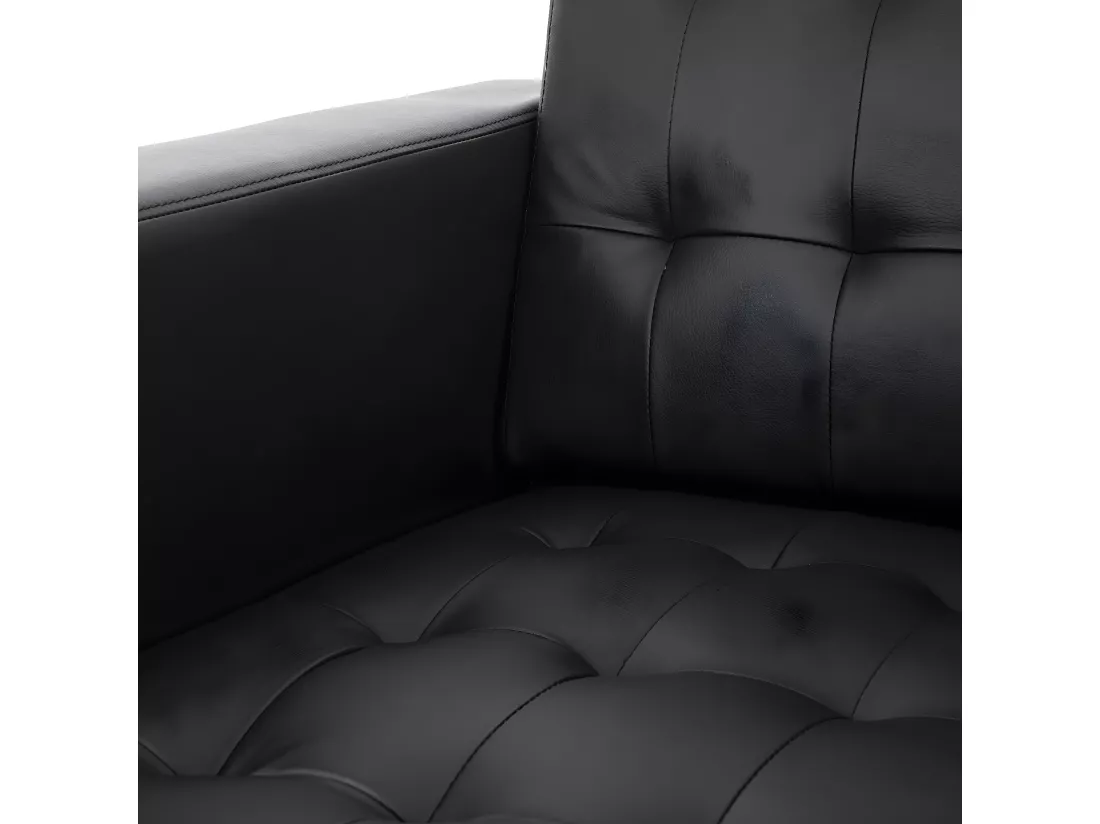 Fauteuil Pori, similicuir, noir