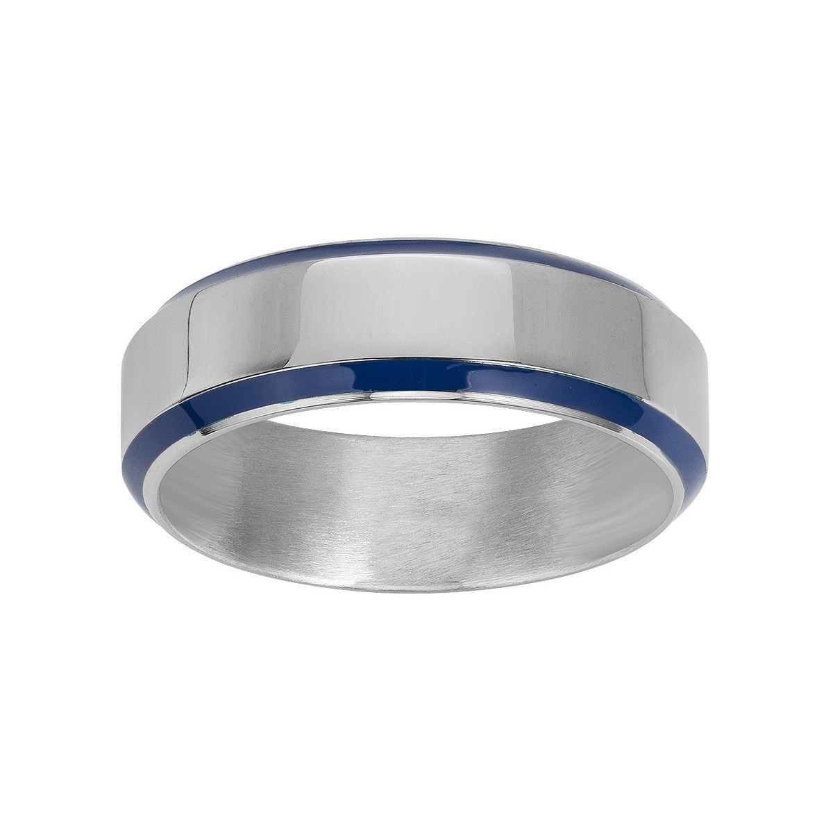 Bague en Acier 316L et laque/résine - blanc brillant