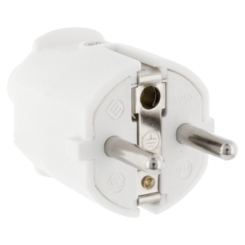 Stekker PVC Randaarde Wit
