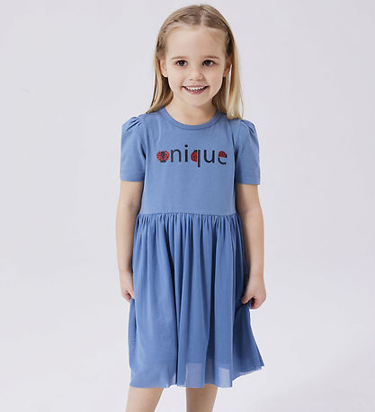 Name It Kjole k/æ - NmfFilera - Coronet Blue m. Glitter