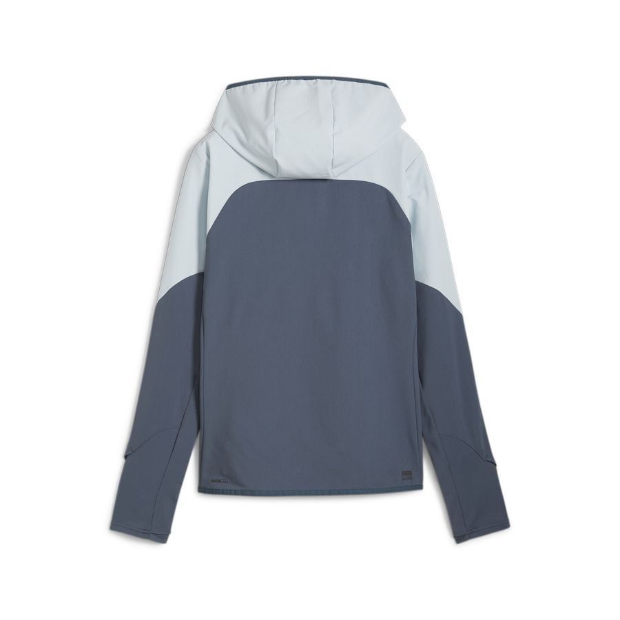 W SEASONS Microfleece hooded Hybrid 1/2 zip Gray Skies