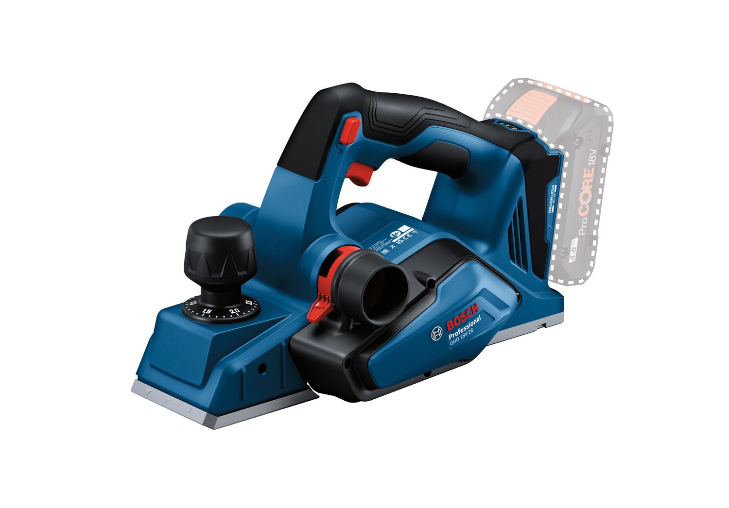 Bosch Professional GHO 18V-26 Accu schaafmachine 18V Basic Body in L-Boxx - 06015B5000