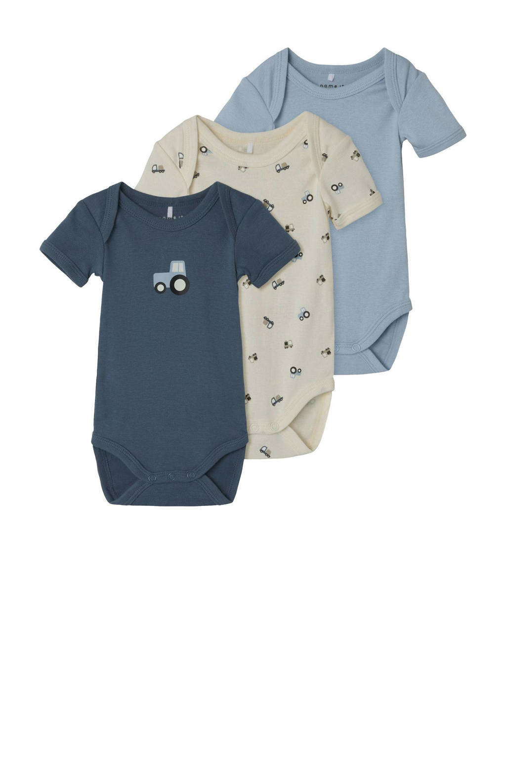 NAME IT romper NBMBODY - set van 3 blauw/ecru