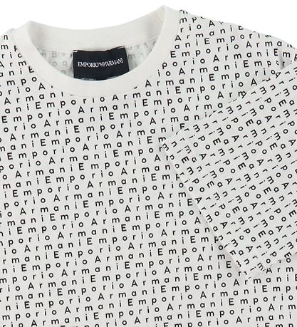 Emporio Armani T-shirt - Hvid/Sort m. Tekst