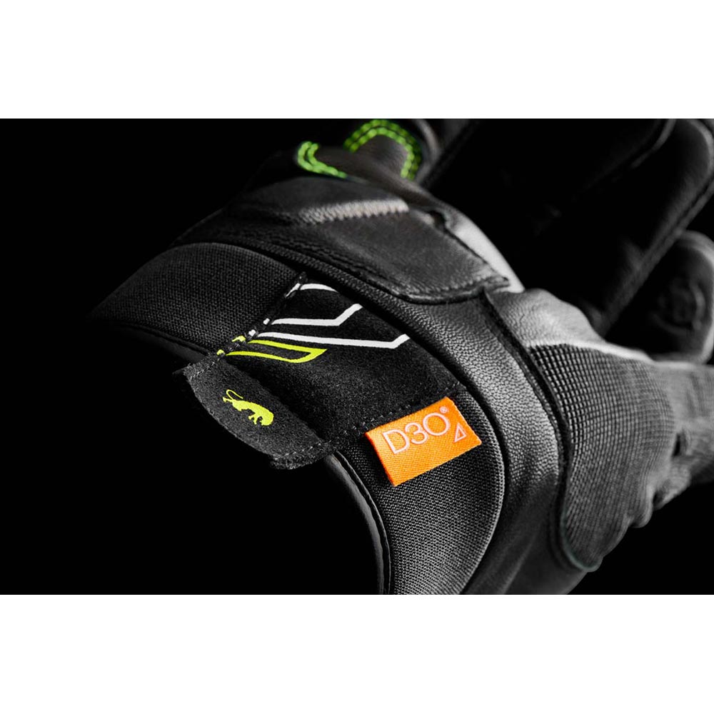Furygan - Gants Jet Neon D3O® Noir / Blanc / Jaune fluo