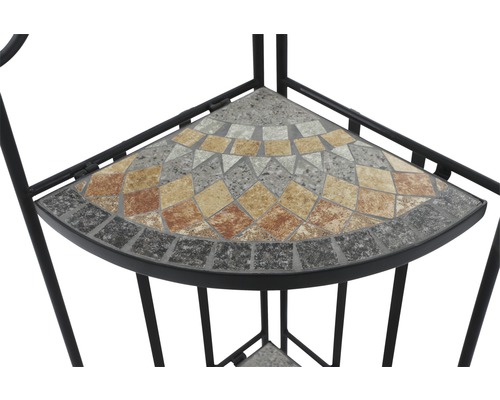 Siena Garden Prato ijzeren mozaïek bloemenhoekplank, B 36 H 141,5 cm, zwart