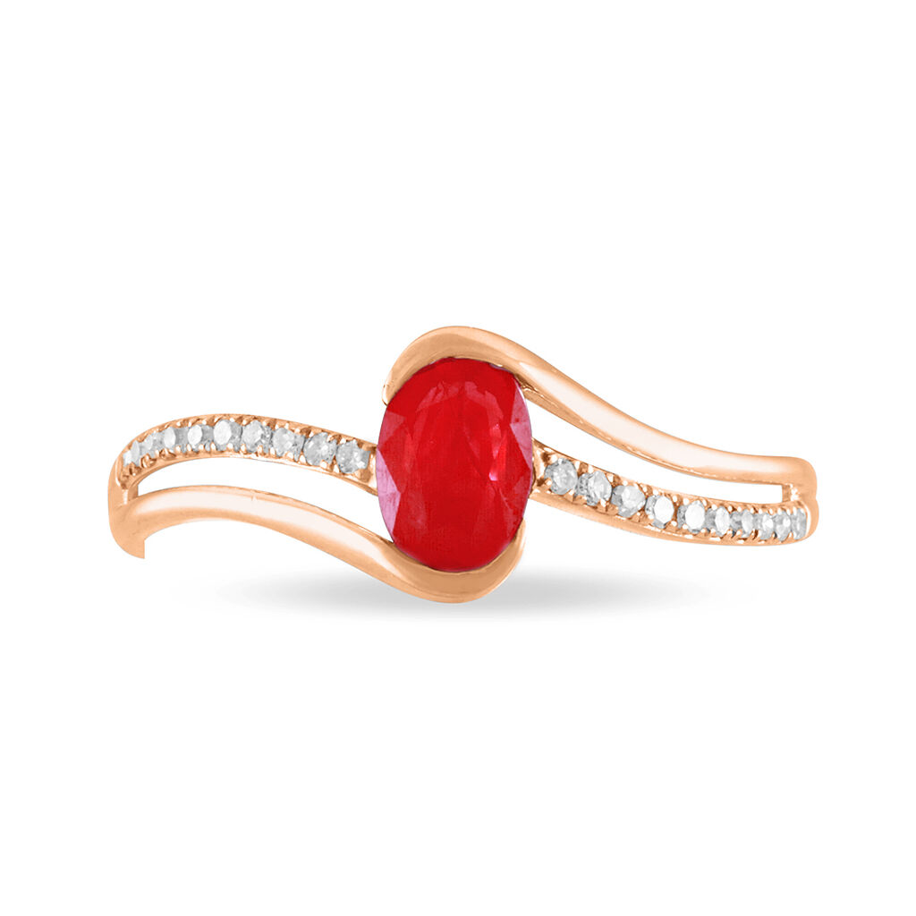 Bague Anja Or Rose Rubis Et Diamant