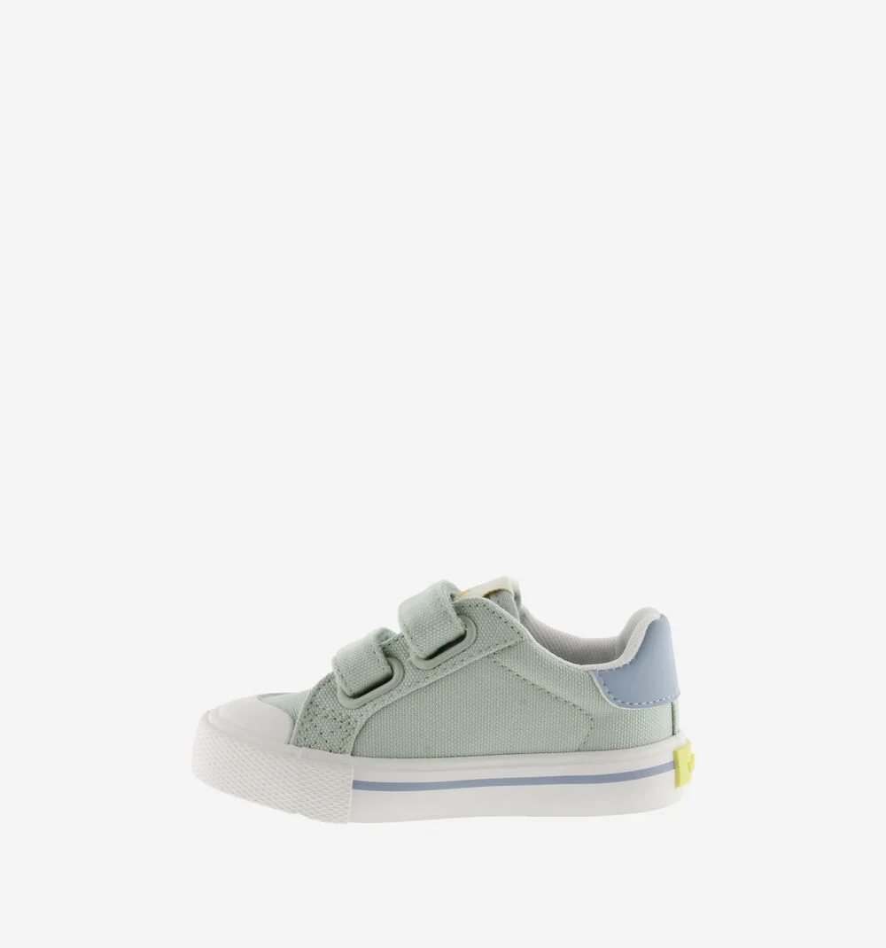 TRIBU TOILE CUIR Baskets sport en toile couleur pour enfant MELON