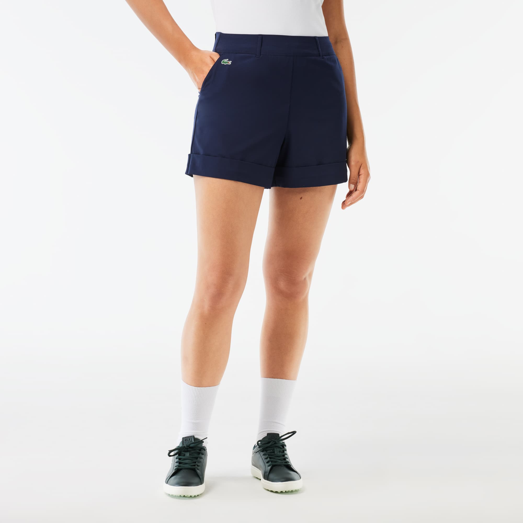 Bermuda femme Golf Lacoste SPORT en taffetas extensible Shorts - Bleu - Lacoste - Femme
