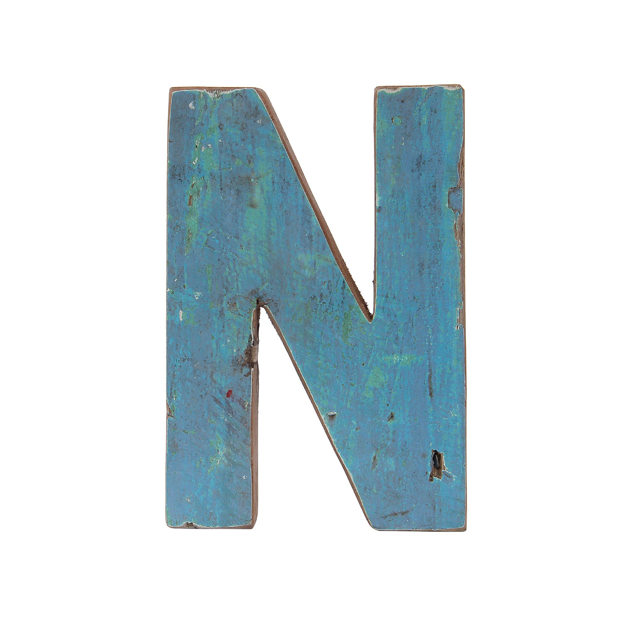 Holzbuchstabe 'N', mehrfarbig, T 2,5 cm, B 13 cm, H 19 cm von fischer's lagerhaus
