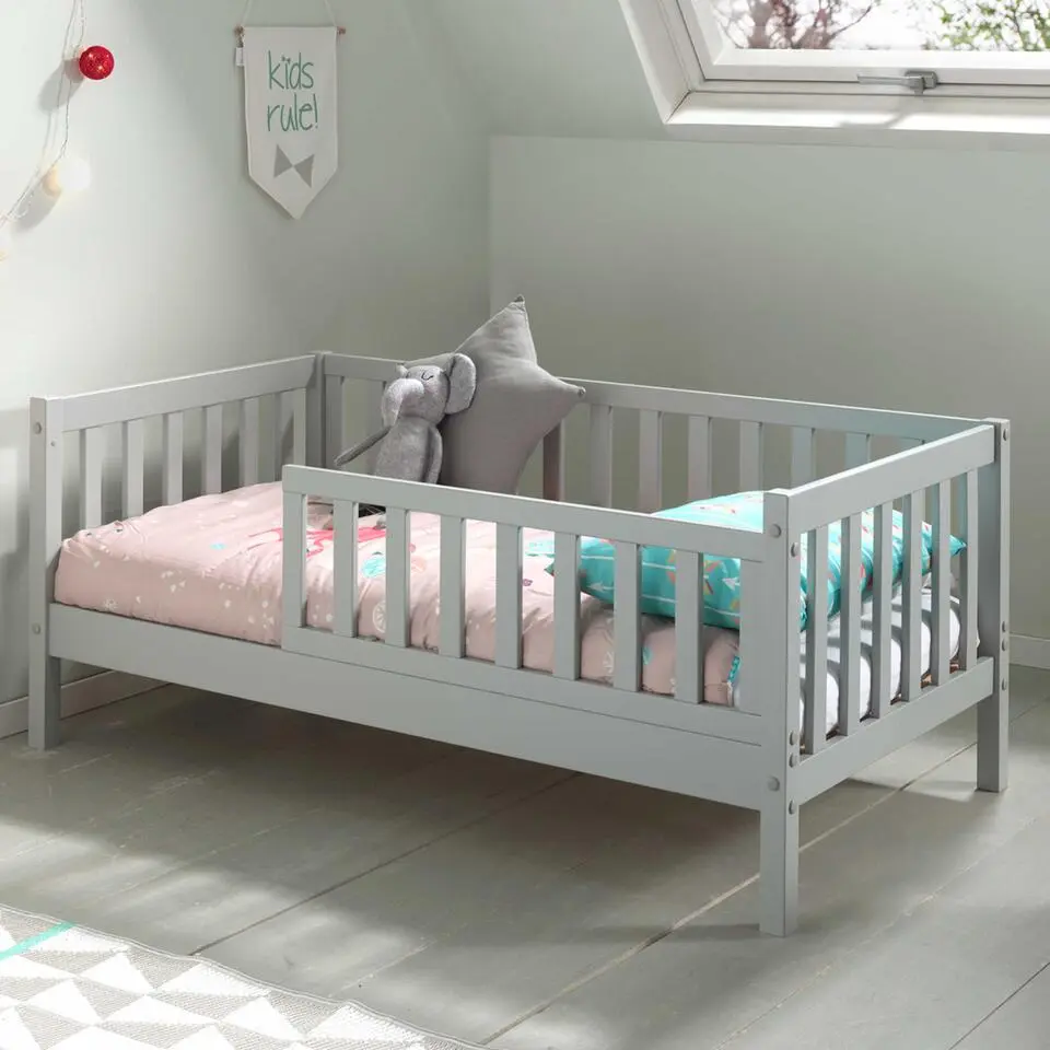 Peuterbed Petronille 70 x 140cm dennenhout - grijs