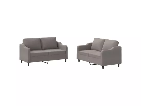 Ensemble de canapés 2 pcs avec coussins Taupe Tissu