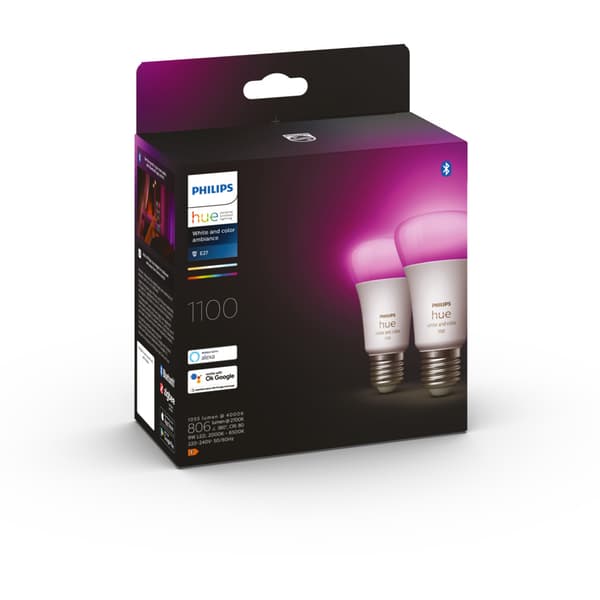 Philips Hue WCA Lyskilde 9W A60 E27 2pk