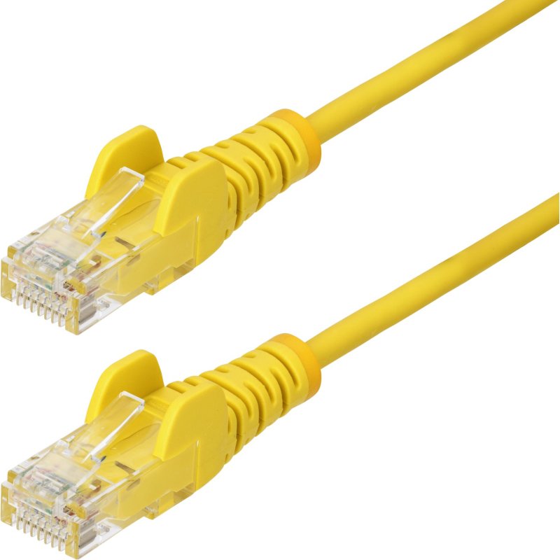 StarTech.com Câble Ethernet CAT6 Jaune Fin de 1,5m, Sans Accroc, 100W PoE, UTP, LSZH, Fil de Cuivre Pur 28AWG, Cordon Patch Réseau RJ45 avec Serre-Câble, Contrôlé Fluke