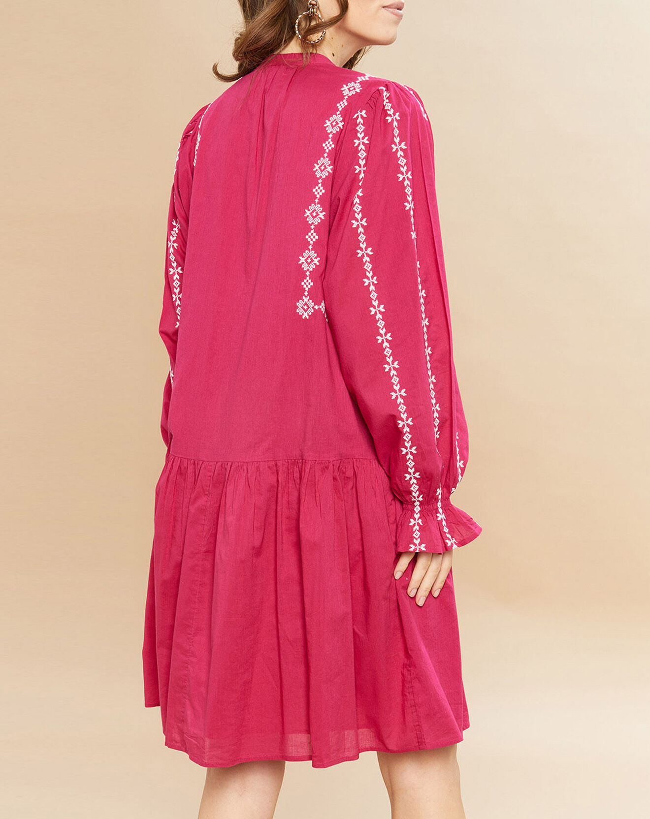 Hartford Robe Rosance fushia/blanc