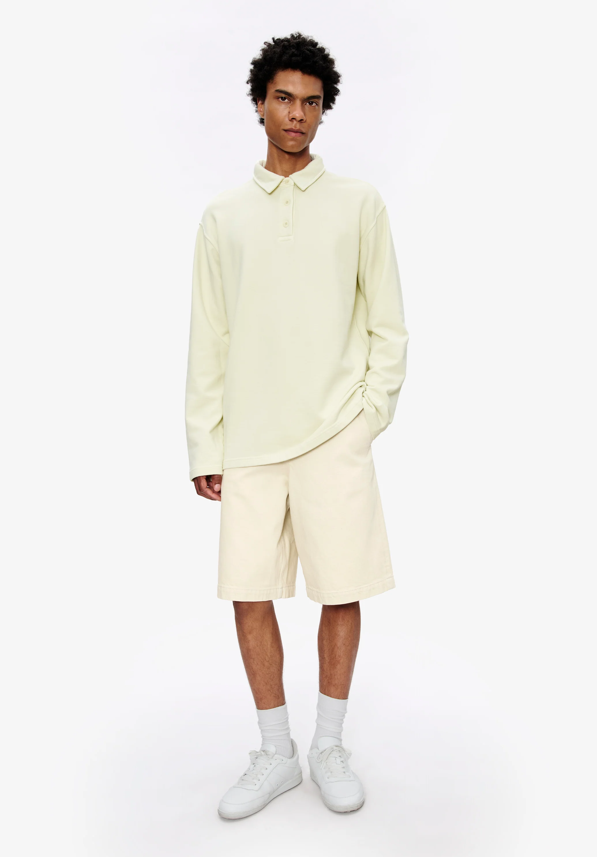 polo manches longues - Indigo delave