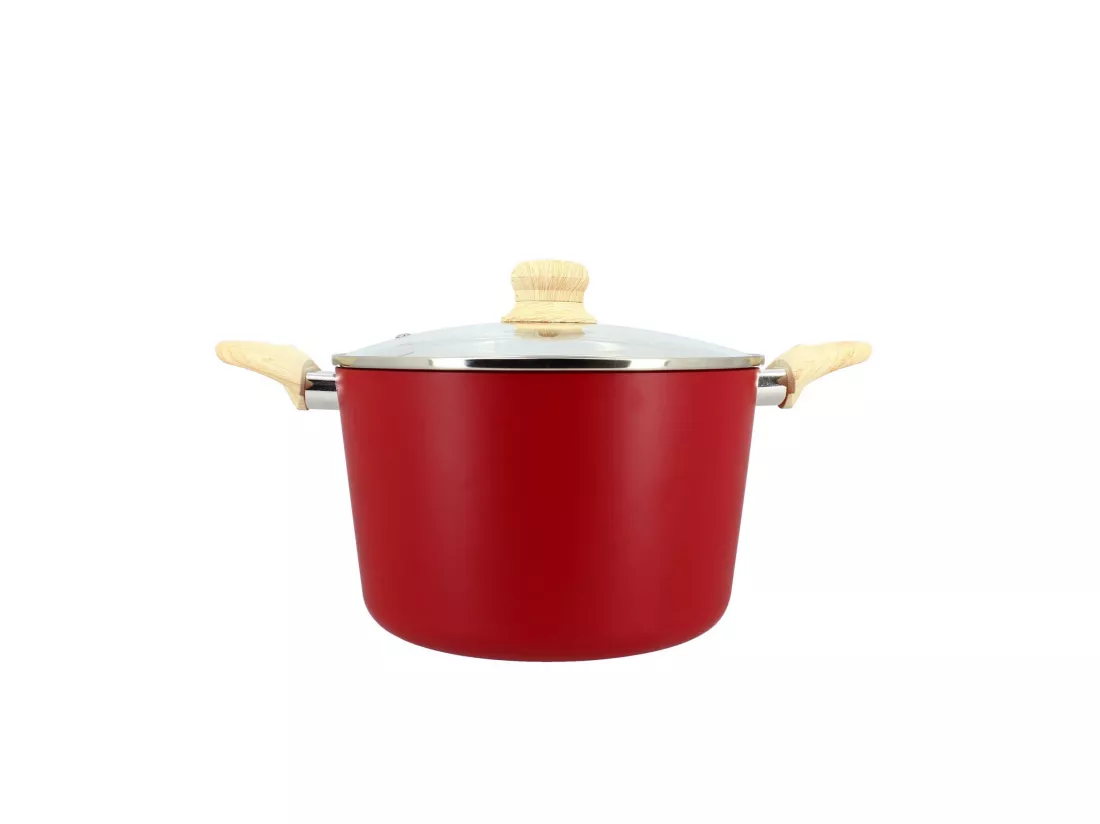 Menastyl - Faitout 24cm Colorama Magenta - En Aluminium - Revetement Antiadhesif En Ceramique