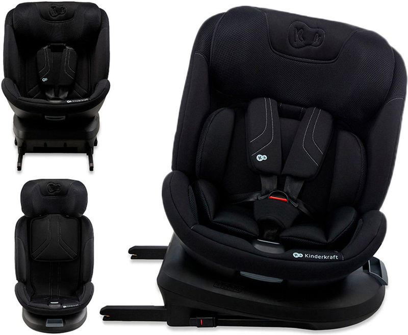 Kinderkraft - XPEDITION 3 i-Size - Autostoel - Zwart - 360° draaibare base - RWF tot 22 kg - H-GUARD+ & SPS+ zijbescherming
