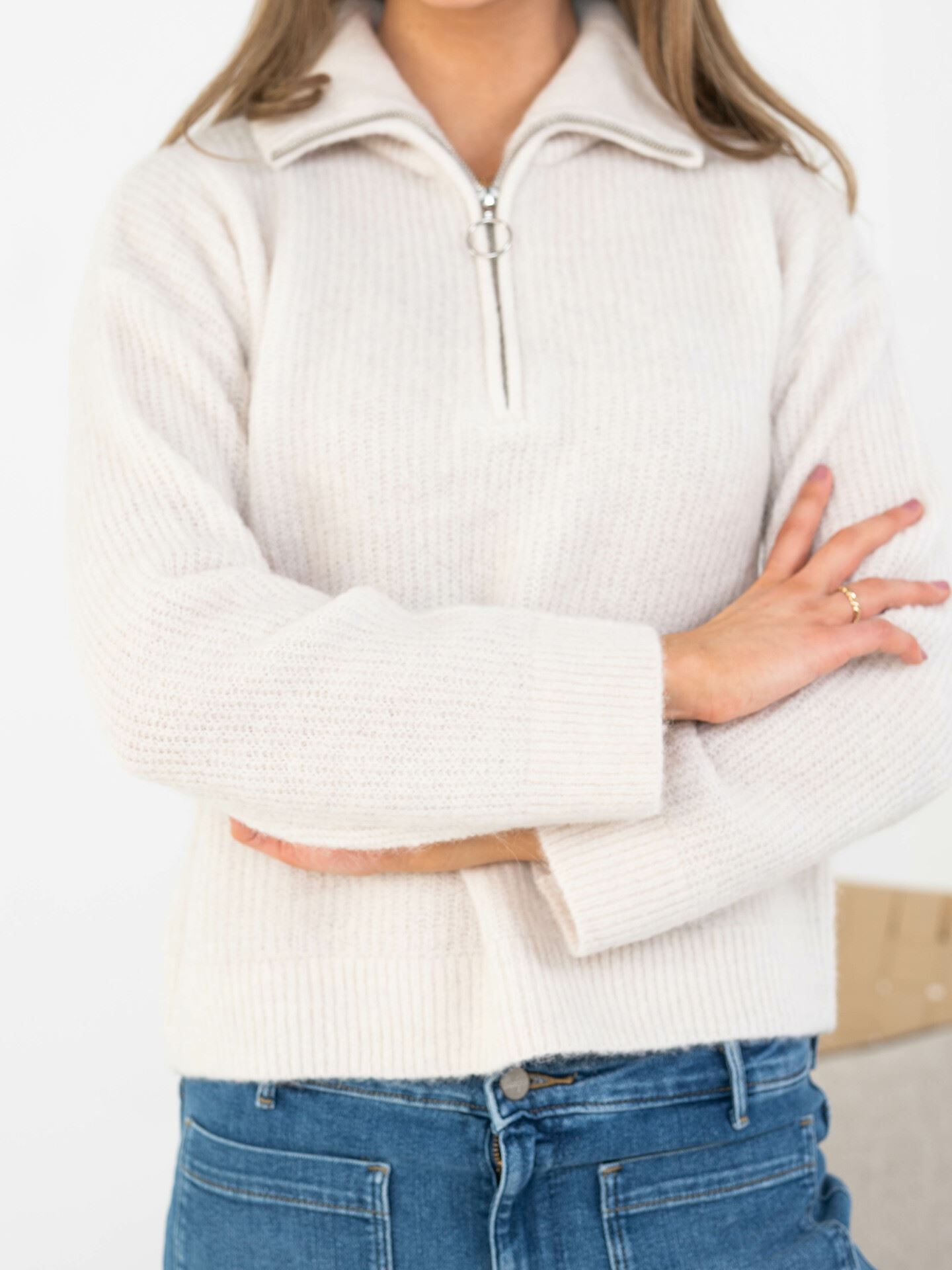 Sia Long Sleeve Knit Half Zipper