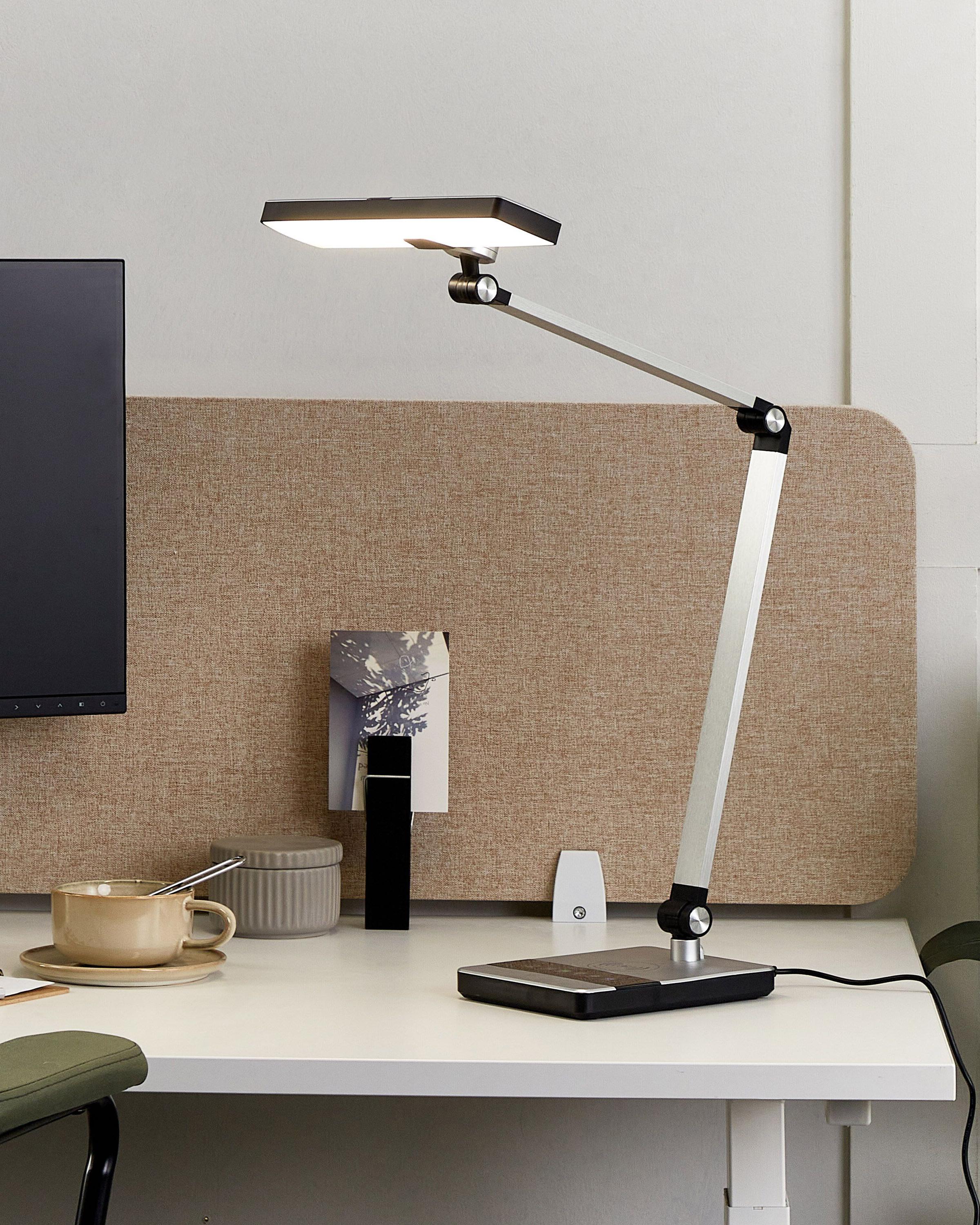 LED bureaulamp LACERTA met draadloze oplader Metaal Zilver