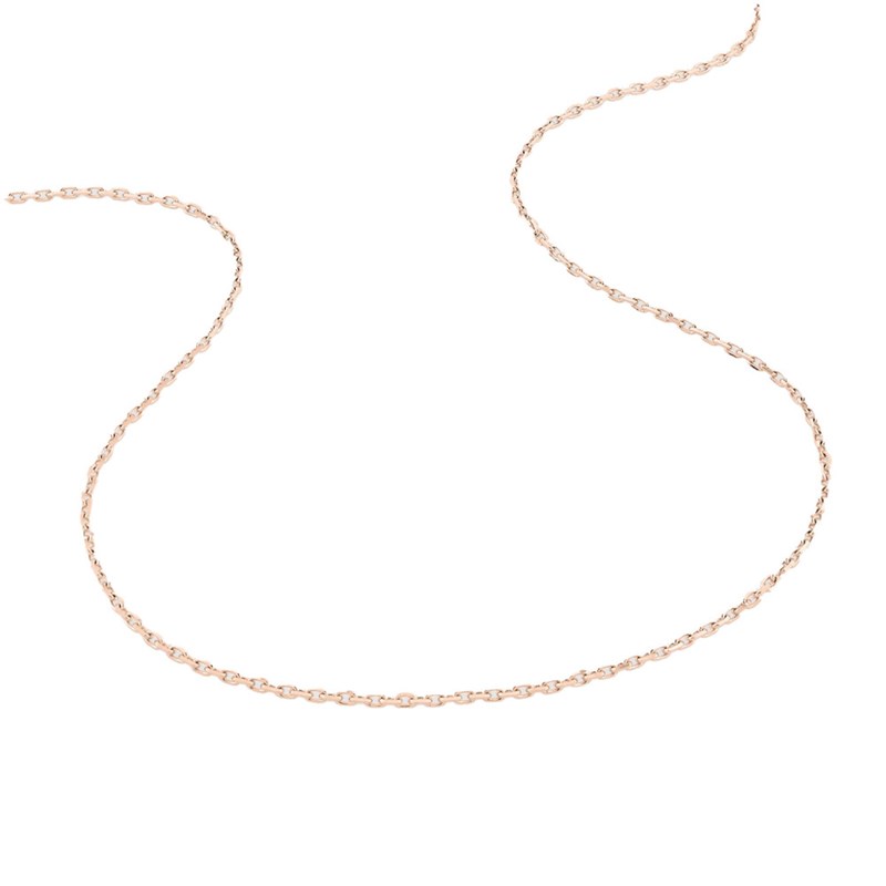 Chaîne femme 40 cm - Maille Forçat diamanté - Or rose 18 Carats - Largeur 1.45 mm